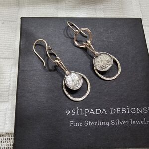 Silpada Triple 925 Silver Circle Dangle Earrings
